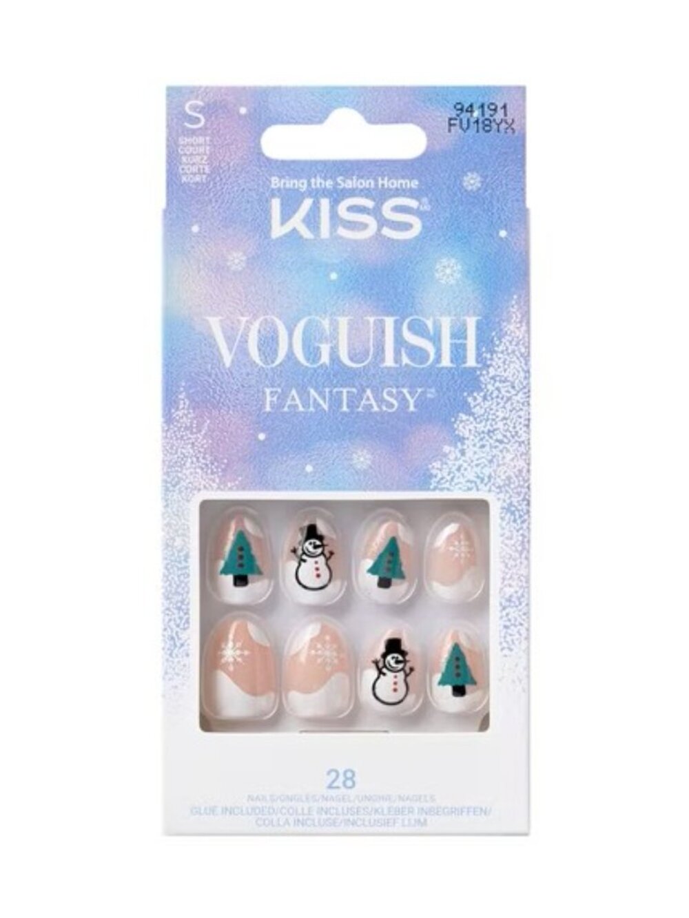 KISS Voguish Fantasy "Bring Me Love" Press-On Nails 28ct Short Almond Glue